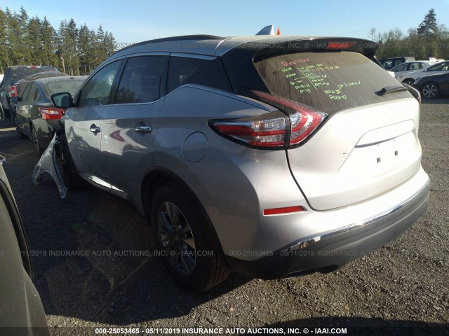 5N1AZ2MH1JN152231 - 2018 NISSAN MURANO S/SL/SV/PLATINUM SILVER photo 3