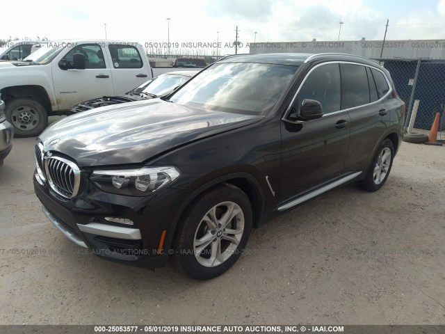 5UXTR7C53KLF26936 - 2019 BMW X3 SDRIVE30I BLACK photo 2