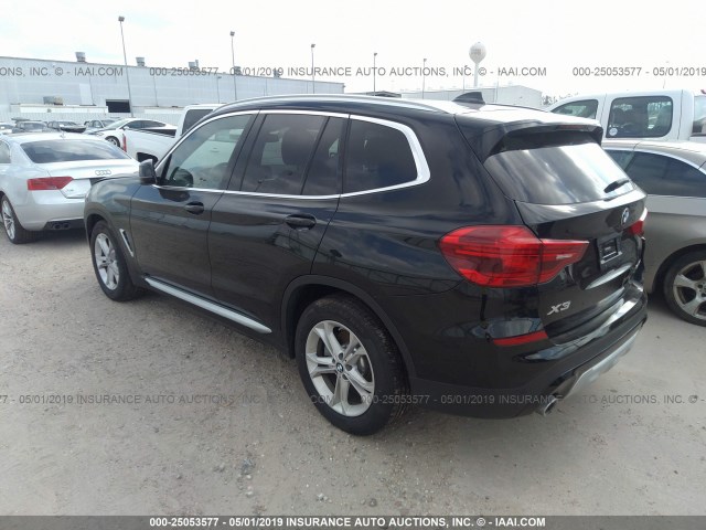 5UXTR7C53KLF26936 - 2019 BMW X3 SDRIVE30I BLACK photo 3