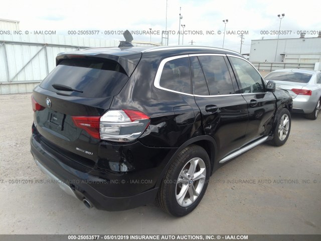 5UXTR7C53KLF26936 - 2019 BMW X3 SDRIVE30I BLACK photo 4