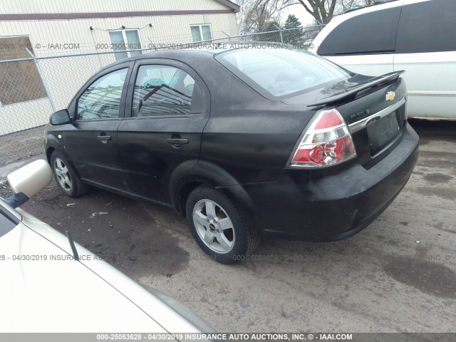 KL1TG56677B065113 - 2007 CHEVROLET AVEO LT BLACK photo 3