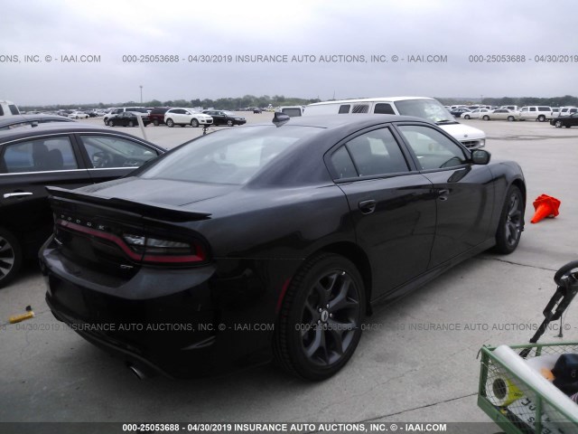 2C3CDXHG3KH608710 - 2019 DODGE CHARGER GT BLACK photo 4