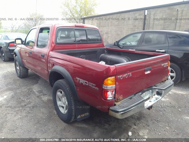 5TEHN72N91Z780913 - 2001 TOYOTA TACOMA DOUBLE CAB 红色 照片 3
