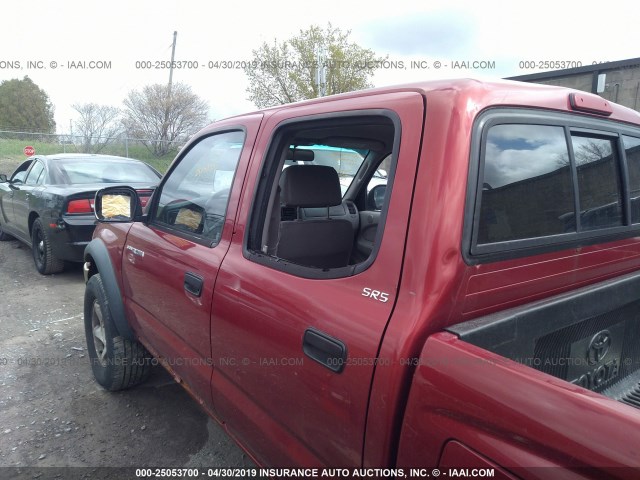 5TEHN72N91Z780913 - 2001 TOYOTA TACOMA DOUBLE CAB RED photo 6