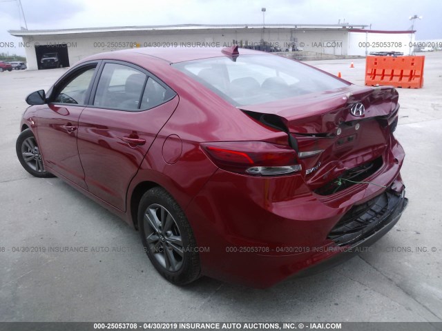 5NPD84LF6JH298303 - 2018 HYUNDAI ELANTRA SEL/VALUE/LIMITED RED photo 3