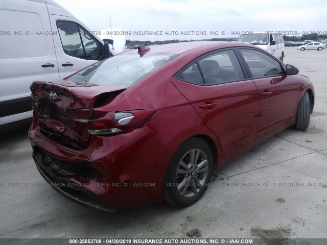 5NPD84LF6JH298303 - 2018 HYUNDAI ELANTRA SEL/VALUE/LIMITED RED photo 4