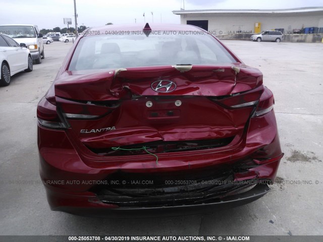 5NPD84LF6JH298303 - 2018 HYUNDAI ELANTRA SEL/VALUE/LIMITED RED photo 6