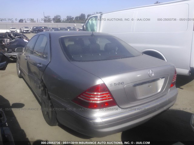 WDBNG75J23A367961 - 2003 MERCEDES-BENZ S 500 GRAY photo 3