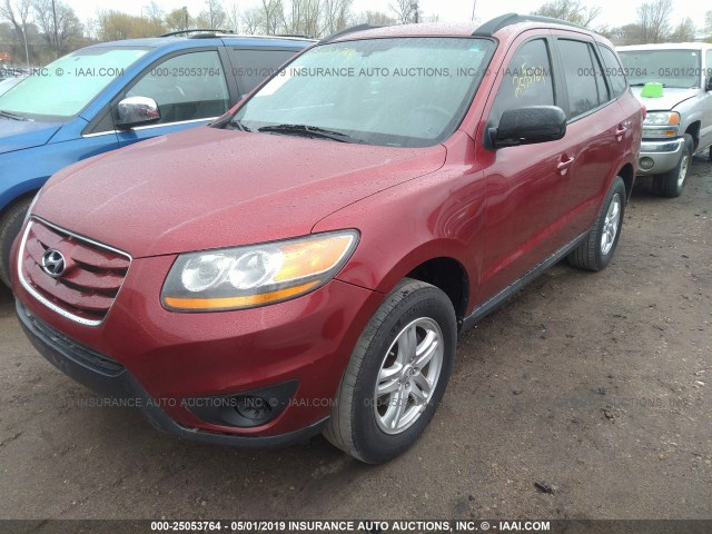 5NMSG3AB6AH349395 - 2010 HYUNDAI SANTA FE GLS RED photo 2