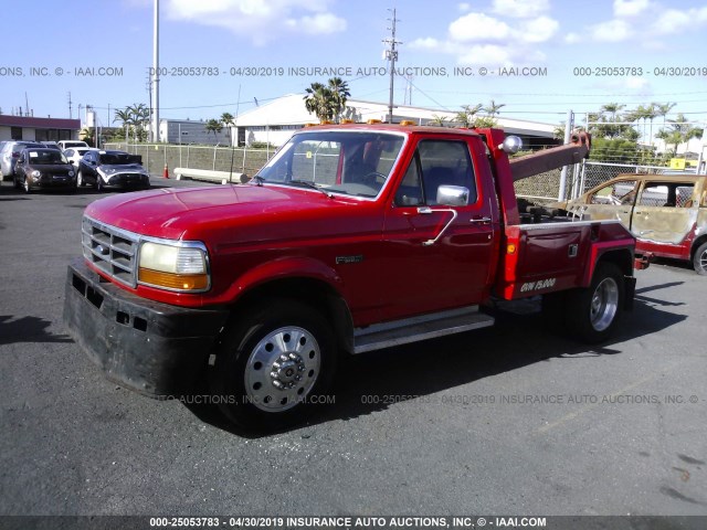 1FDLF47F6SEA14807 - 1995 FORD F SUPER DUTY RED photo 2