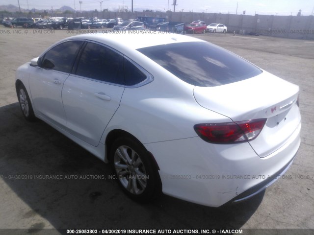 1C3CCCAB2FN628440 - 2015 CHRYSLER 200 LIMITED WHITE photo 3