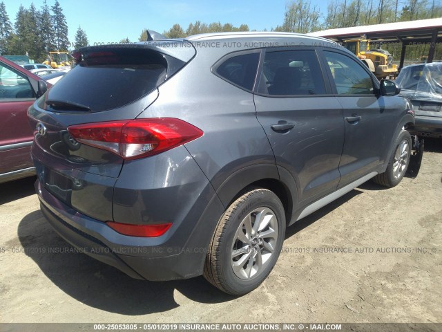 KM8J33A4XJU723780 - 2018 HYUNDAI TUCSON LIMITED/SPORT AND ECO/SE GRAY photo 4