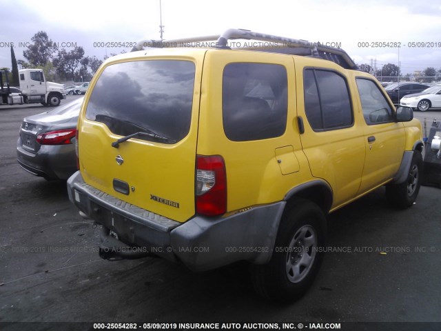 5N1ED28T4YC546004 - 2000 NISSAN XTERRA XE/SE YELLOW photo 4