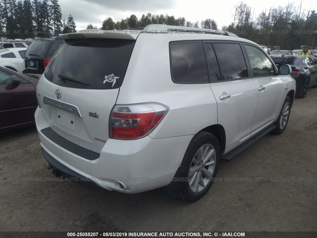 JTEEW44AX82024509 - 2008 TOYOTA HIGHLANDER HYBRID LIMITED WHITE photo 4