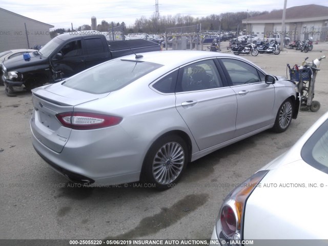 3FA6P0K92ER262441 - 2014 FORD FUSION TITANIUM SILVER photo 4