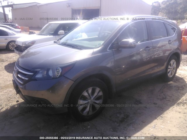 5J6RM3H70CL001158 - 2012 HONDA CR-V EXL GRAY photo 2