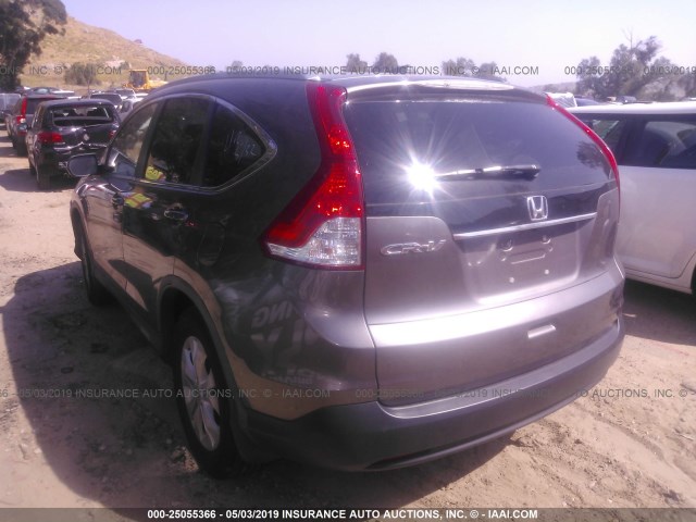 5J6RM3H70CL001158 - 2012 HONDA CR-V EXL GRAY photo 3