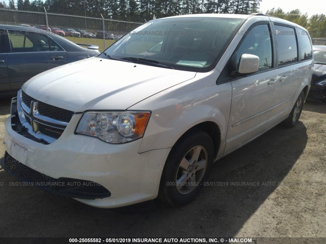 2C4RDGCG5CR378516 - 2012 DODGE GRAND CARAVAN SXT WHITE photo 2