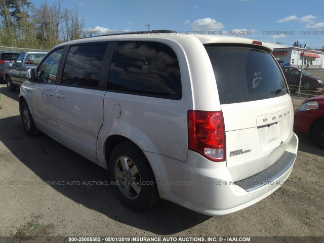 2C4RDGCG5CR378516 - 2012 DODGE GRAND CARAVAN SXT WHITE photo 3