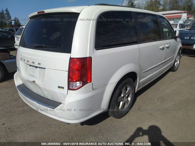 2C4RDGCG5CR378516 - 2012 DODGE GRAND CARAVAN SXT WHITE photo 4