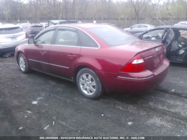 1FAFP24175G125022 - 2005 FORD FIVE HUNDRED SEL RED photo 3