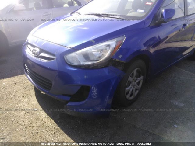 KMHCT4AE7CU237518 - 2012 HYUNDAI ACCENT GLS/GS Blue photo 6