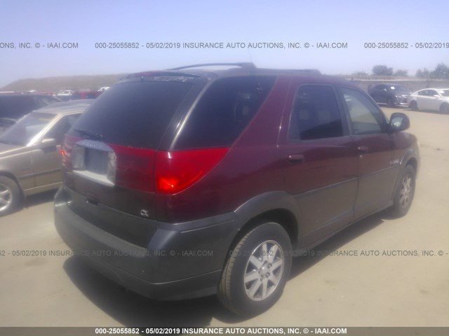 3G5DA03E12S594851 - 2002 BUICK RENDEZVOUS CX RED photo 4