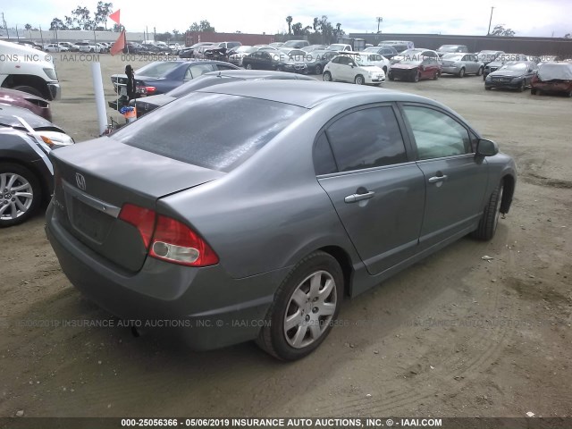 2HGFA16579H362756 - 2009 HONDA CIVIC LX GRAY photo 4