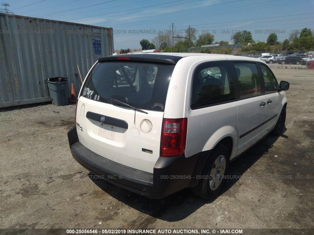 1D8HN44H88B195133 - 2008 DODGE GRAND CARAVAN SE WHITE photo 4