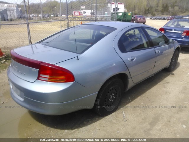 2B3HD46R44H631079 - 2004 DODGE INTREPID SE BLUE photo 4