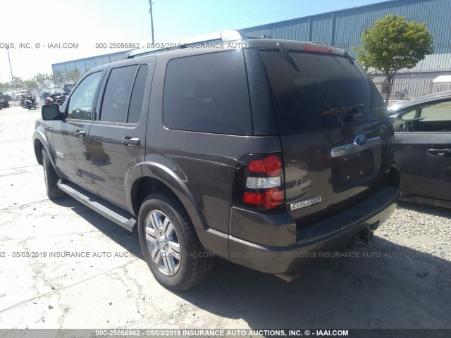 1FMEU75E87UA84638 - 2007 FORD EXPLORER LIMITED BROWN photo 3