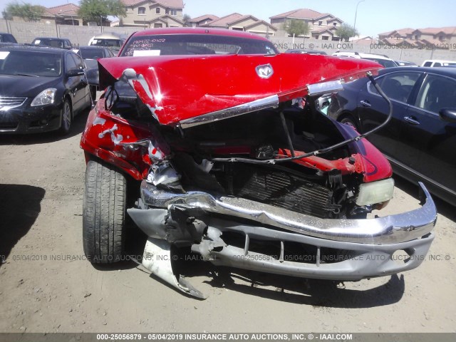 1B7GL42N72S505529 - 2002 DODGE DAKOTA SLT RED photo 6