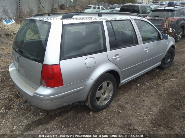 WVWSB61J62W294484 - 2002 VOLKSWAGEN JETTA GLS SILVER photo 4