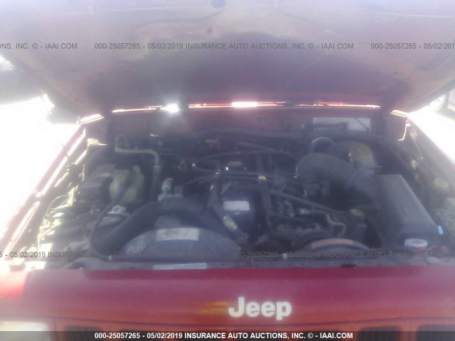 1J4FF68S4XL632813 - 1999 JEEP CHEROKEE SPORT/CLASSIC Czerwony zdjęcie 10