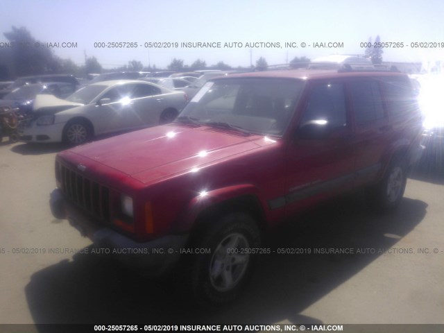 1J4FF68S4XL632813 - 1999 JEEP CHEROKEE SPORT/CLASSIC Czerwony zdjęcie 2