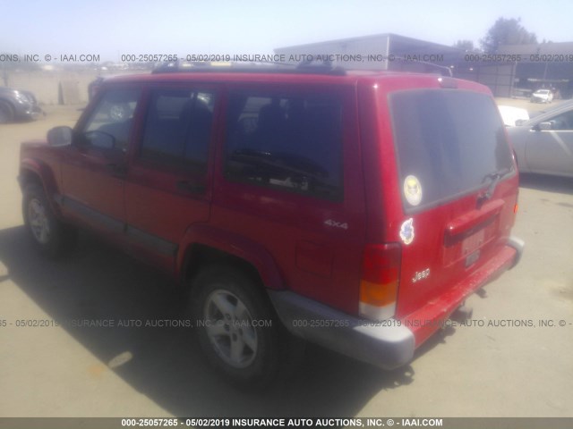 1J4FF68S4XL632813 - 1999 JEEP CHEROKEE SPORT/CLASSIC Czerwony zdjęcie 3
