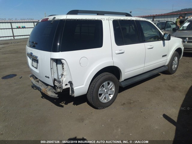 1FMEU73E98UA62278 - 2008 FORD EXPLORER XLT WHITE photo 4