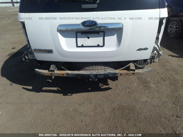 1FMEU73E98UA62278 - 2008 FORD EXPLORER XLT WHITE photo 6