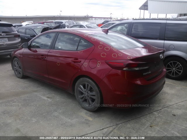 5NPD84LF6JH227702 - 2018 HYUNDAI ELANTRA SEL/VALUE/LIMITED RED photo 3