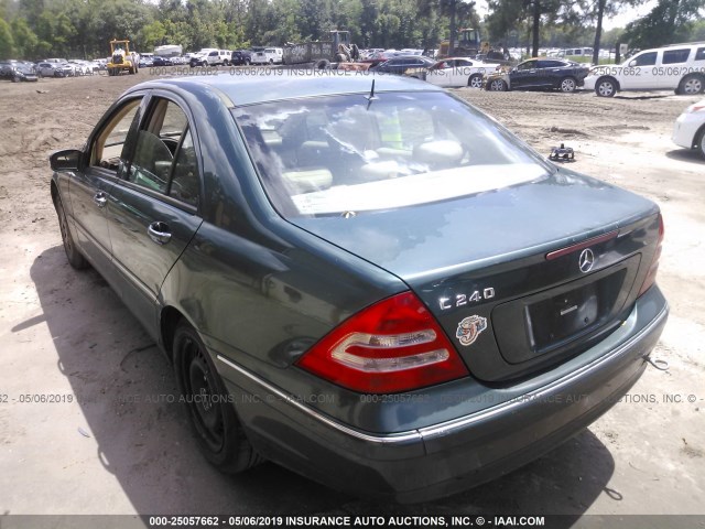 WDBRF61J11F077876 - 2001 MERCEDES-BENZ C 240 GREEN photo 3