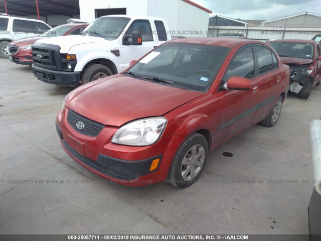 KNADE123876269075 - 2007 KIA RIO LX/SX RED photo 2