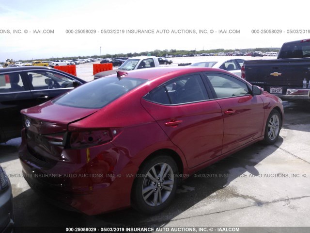 5NPD84LF2JH338036 - 2018 HYUNDAI ELANTRA SEL/VALUE/LIMITED RED photo 4