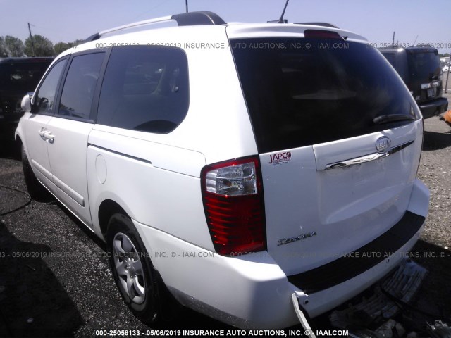 KNDMG4C30A6328785 - 2010 KIA SEDONA LX WHITE photo 3