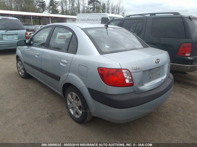 KNADE123786377978 - 2008 KIA RIO LX/SX BLUE photo 3