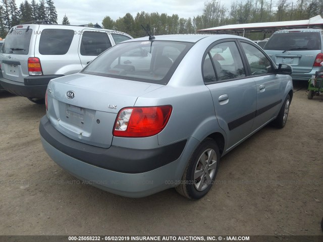 KNADE123786377978 - 2008 KIA RIO LX/SX BLUE photo 4