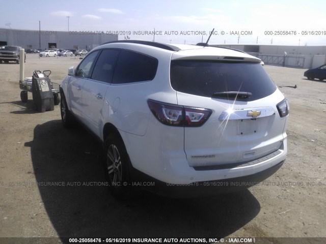 1GNKRGKD3HJ192373 - 2017 CHEVROLET TRAVERSE LT WHITE photo 3