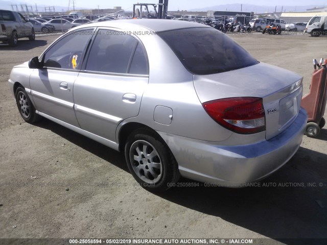 KNADC125736268212 - 2003 KIA RIO SILVER photo 3