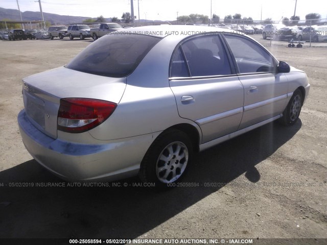 KNADC125736268212 - 2003 KIA RIO SILVER photo 4