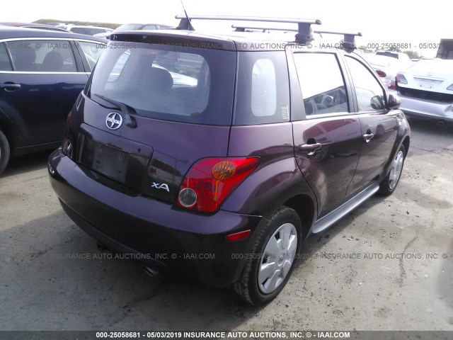 JTKKT624150114687 - 2005 TOYOTA SCION XA PURPLE photo 4