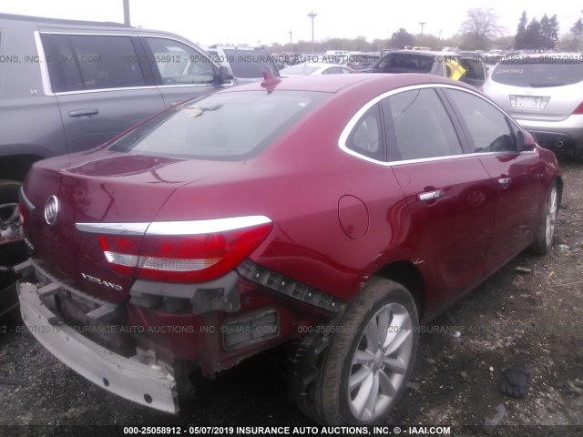 1G4PS5SK7C4122612 - 2012 BUICK VERANO RED photo 4